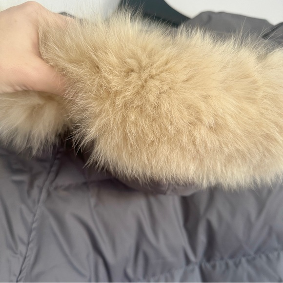 TEENIE WEENIE LONG PUFFER DOWN COAT PARKA HOODED REAL FUR LIGHT GRAY INSULATED M - Picture 12 of 16